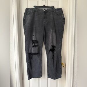 ARULA Distressed Wide Leg Jeans